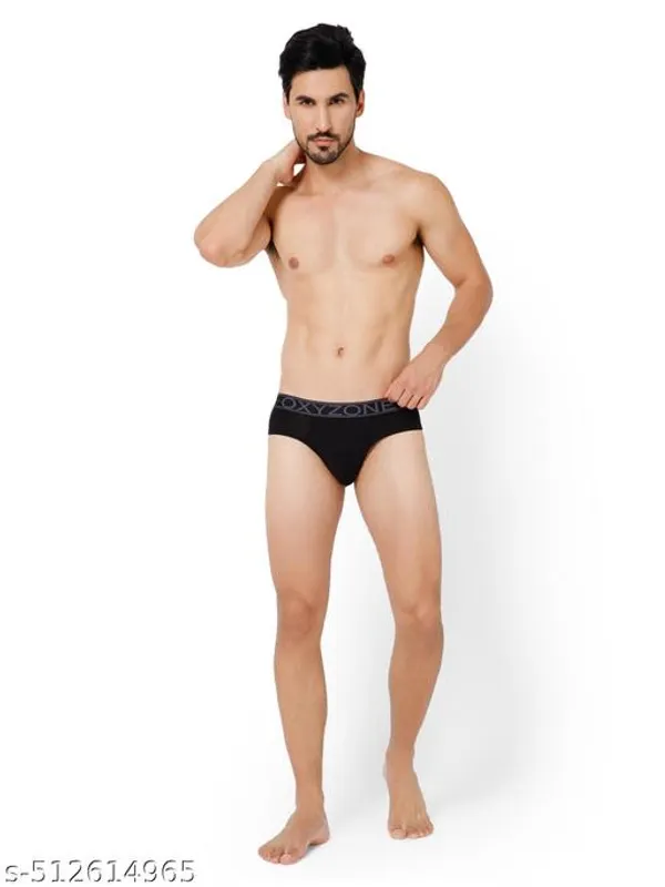 OXYZONE_Men's_Pima_Cotton_Modal_Solid_Brief_with_Sweat-Absorbent_&_Anti-Odour_Fabric,_Lightweight,_Tag-Free,_Breathable_Innerwear_with_Outer_Soft_Waistband_(BLACK)