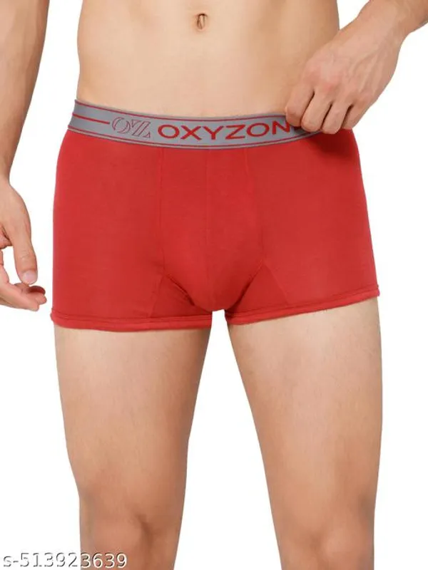 OXYZONE_Men’s_Trunks_–_Ultra-Soft_Comfort_Fit_with_Elastic_Waistband,_Premium_Pima_Cotton-Modal_Blend_Underwear_(Maroon)
