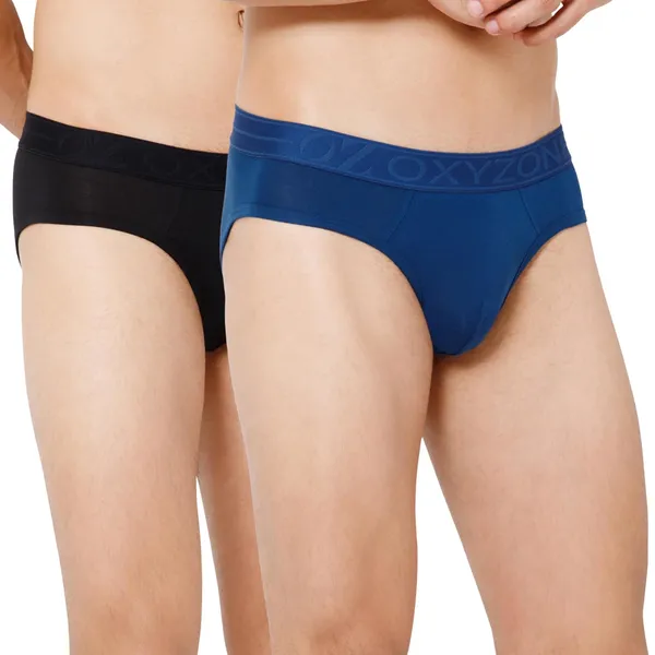 OXYZONE_Men's_Supima_Cotton_Solid_Brief_with_Anti-Odour_&_Sweat-Absorbent_Fabric,_Lightweight,_Tag-Free,_Breathable_Innerwear_with_Outer_Soft_Waistband_-_Pack_of_2
