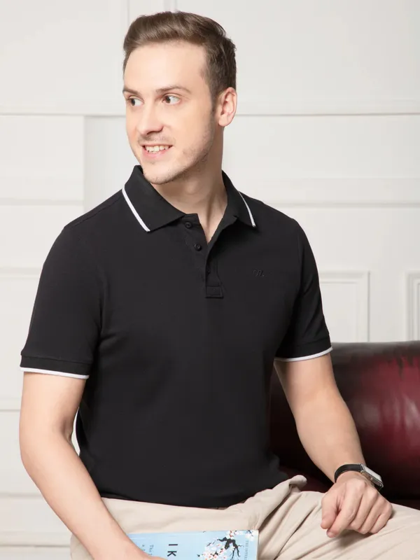 OXYZONE_Solid_Cotton_Polo_T_Shirt_for_Men,_Half_Sleeve_Tees,_Slim_Fit_Casual_Mens_Polo_Tshirt,_Everyday_Wear_Soft_&_Breathable_Fabric_Cotton_T-Shirt_for_Man