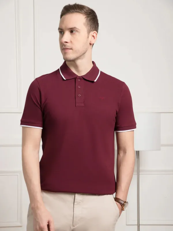 OXYZONE_Solid_Cotton_Polo_T_Shirt_for_Men,_Half_Sleeve_Tees,_Slim_Fit_Casual_Mens_Polo_Tshirt,_Everyday_Wear_Soft_&_Breathable_Fabric_Cotton_T-Shirt_for_Man