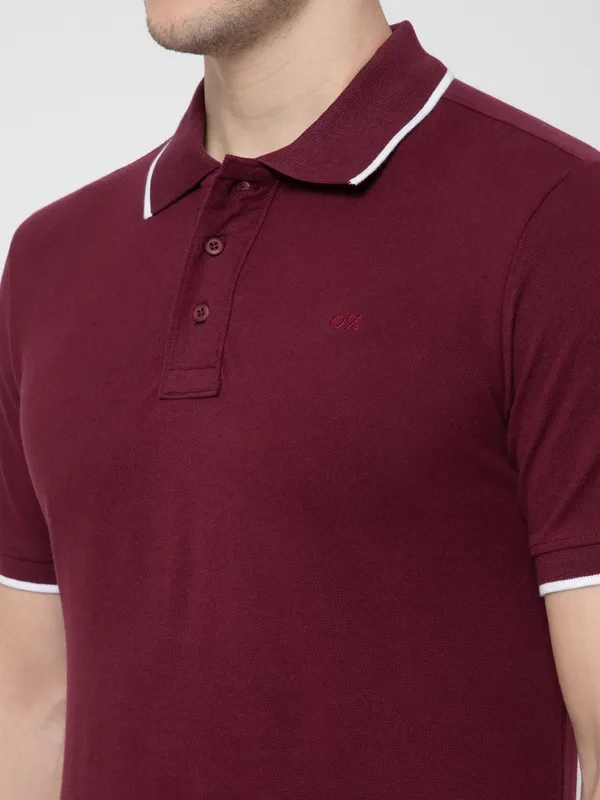 OXYZONE_Solid_Cotton_Polo_T_Shirt_for_Men,_Half_Sleeve_Tees,_Slim_Fit_Casual_Mens_Polo_Tshirt,_Everyday_Wear_Soft_&_Breathable_Fabric_Cotton_T-Shirt_for_Man