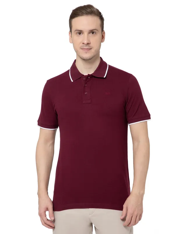 OXYZONE_Solid_Cotton_Polo_T_Shirt_for_Men,_Half_Sleeve_Tees,_Slim_Fit_Casual_Mens_Polo_Tshirt,_Everyday_Wear_Soft_&_Breathable_Fabric_Cotton_T-Shirt_for_Man