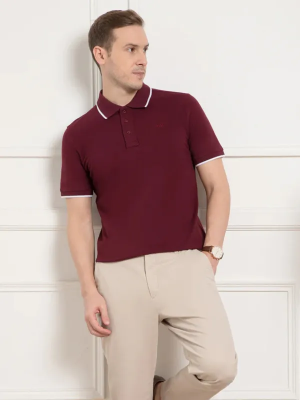 OXYZONE_Solid_Cotton_Polo_T_Shirt_for_Men,_Half_Sleeve_Tees,_Slim_Fit_Casual_Mens_Polo_Tshirt,_Everyday_Wear_Soft_&_Breathable_Fabric_Cotton_T-Shirt_for_Man