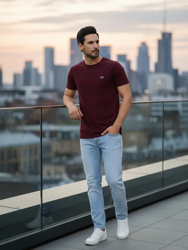 OXYZONE_Solid_Crew_Neck_T-Shirt_for_Men_Half_Sleeve_Breathable,_Comfortable_Solid_Tees_for_Casual_Wear