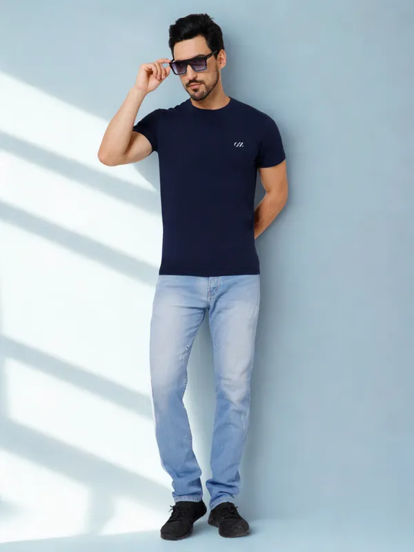 OXYZONE_Solid_Crew_Neck_T-Shirt_for_Men_Half_Sleeve_Breathable,_Comfortable_Solid_Tees_for_Casual_Wear