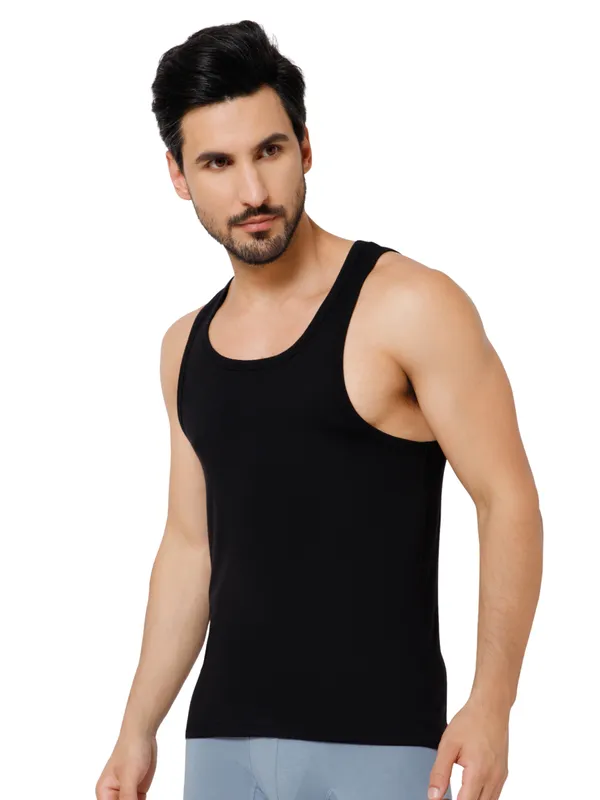OXYZONE_Men's_Supima_Cotton_Vest_Super_Soft_Solid_Round_Neck_Sleeveless_Baniyan_Innerwear_for_Men,_Breathable,_Odour-Free,_Anti_Bacterial_Finish_Regular_Fit_Undershirt_-_Black