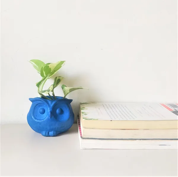 Bubo_The_Owl_Concrete_Succulent_Planter_|_Blue_|_6.35H_X_6.35W_Cm