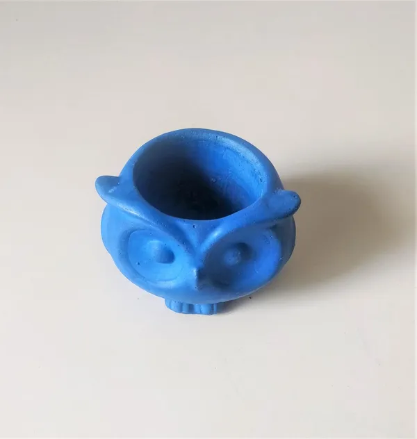 Bubo_The_Owl_Concrete_Succulent_Planter_|_Blue_|_6.35H_X_6.35W_Cm