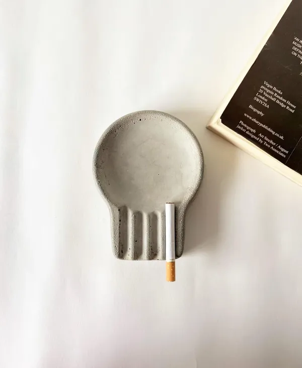 Ashcrash_Concrete_Ashtray_|_Grey_|_9.8L_X_12.9W_X_2.2H_Cm