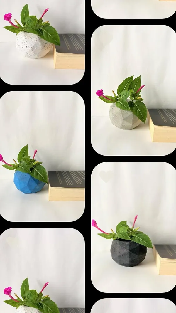 Prizmo_Concrete_Succulent_Planter_Organizer_|_Blue_|_8.8L_X_8.8W_X_6.6H_Cm