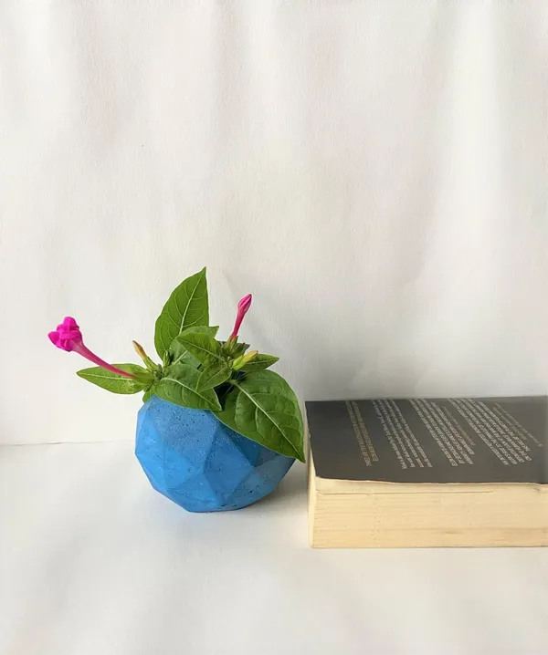 Prizmo_Concrete_Succulent_Planter_Organizer_|_Blue_|_8.8L_X_8.8W_X_6.6H_Cm