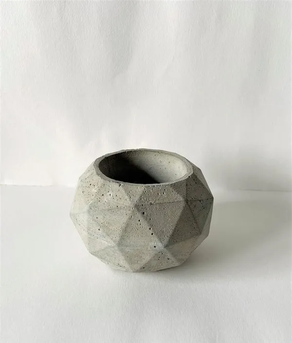 Prizmo_Concrete_Succulent_Planter_Organizer_|_Grey_|_8.8L_X_8.8W_X_6.6H_Cm