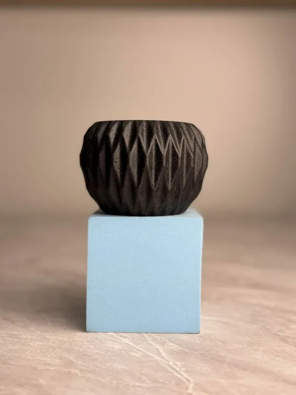 Gymno_Concrete_Succulent_Planter_|_Black_|_7H_X_7W_Cm
