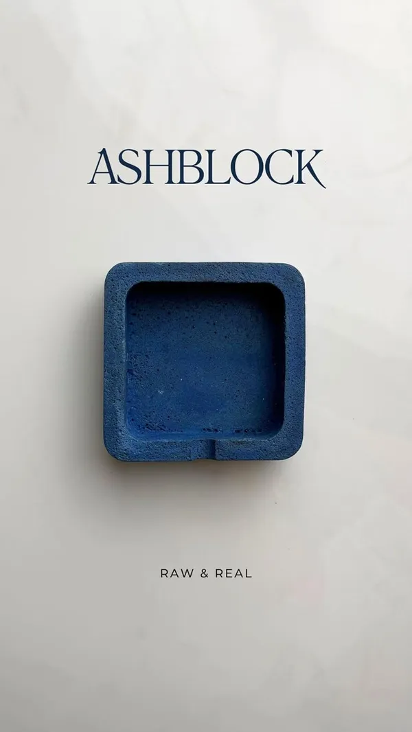 Ashblock_Concrete_Cement_Ashtray_|_Blue_|_22L_X_22W_X_7H_Cm