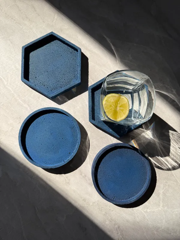 Rustic_Concrete_Coasters_|_Round_|_Blue_|_Set_of_2_|_10W_X_1.4H_Cm