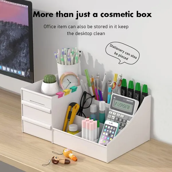 Multi-Compartment_Cosmetic_Organizer_,_Makeup_Storage_Box_With_Drawers,_Ideal_For_Vanity,_Bathroom_&_Dresser_|_(White)_Pack_Of_1_Pcs