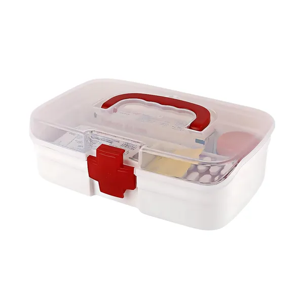 Traveler_Medical_Box_With_Secure_Lock_|_Portable_First_Aid_Storage_Organizer_For_Home,_Office_&_Travel_|_Multi-Compartment_Medicine_Box_For_Pills_(White)_Pack_Of_1_Pcs
