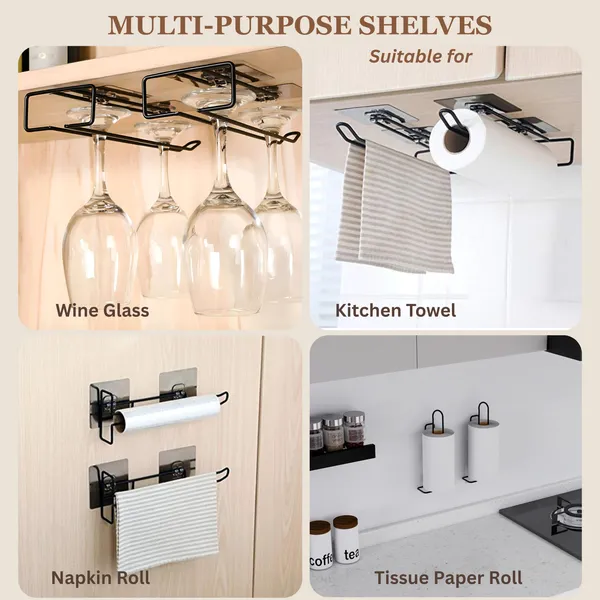 Multi_Purpose_Glass_Holder_-_Drill_Free_Self-Adhesive_Wall_Mount_With_Super_Glue_Technology,_Easy_To_Install,_Space-Saving_Organizer_For_Kitchen_(Black)_Pack_Of_1_Pcs