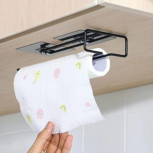 Multi_Purpose_Glass_Holder_-_Drill_Free_Self-Adhesive_Wall_Mount_With_Super_Glue_Technology,_Easy_To_Install,_Space-Saving_Organizer_For_Kitchen_(Black)_Pack_Of_1_Pcs