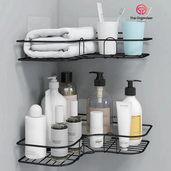 Self-Adhesive_L_Shape_Bathroom_Corner_Shelf,_No_Drilling_Multipurpose_Organizer_Suitable_For_Bathroom_Kitchen_(Black)_Pack_Of_2_Pcs