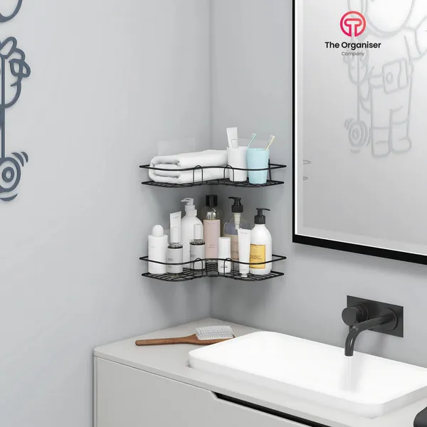 Self-Adhesive_L_Shape_Bathroom_Corner_Shelf,_No_Drilling_Multipurpose_Organizer_Suitable_For_Bathroom_Kitchen_(Black)_Pack_Of_2_Pcs