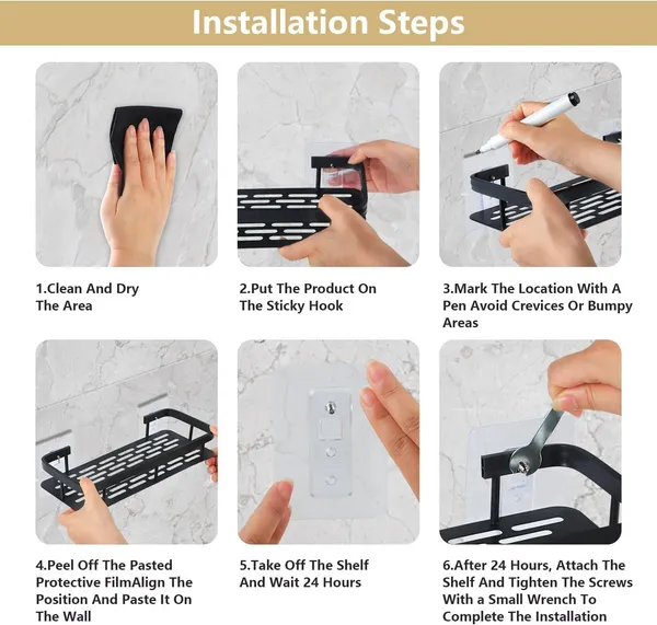 Self_Adhesive_Storage_Shelf_–_Wall_Mounted_Drill_Free_Super_Glue_Technology_Rack_Suitable_For_Bathroom_|_Kitchen_Carbon_Steel_(Black)_Pack_Of_2_Pcs
