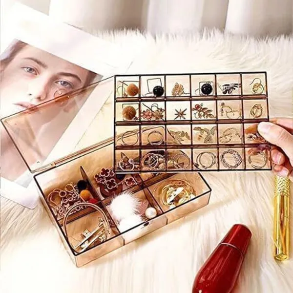 2_Layer_Jewellery_Box_,_Space_Saving_Organiser_(Transparent)_Pack_Of_1_Pcs
