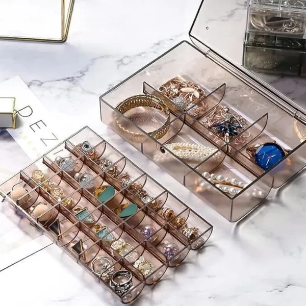2_Layer_Jewellery_Box_,_Space_Saving_Organiser_(Transparent)_Pack_Of_1_Pcs
