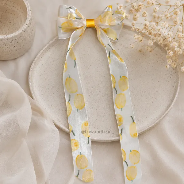 Yellow_Organza_Fabric_Printed_Fabric_Metal_Alligator_Clip_Hair_Bow_Clip_For_Women