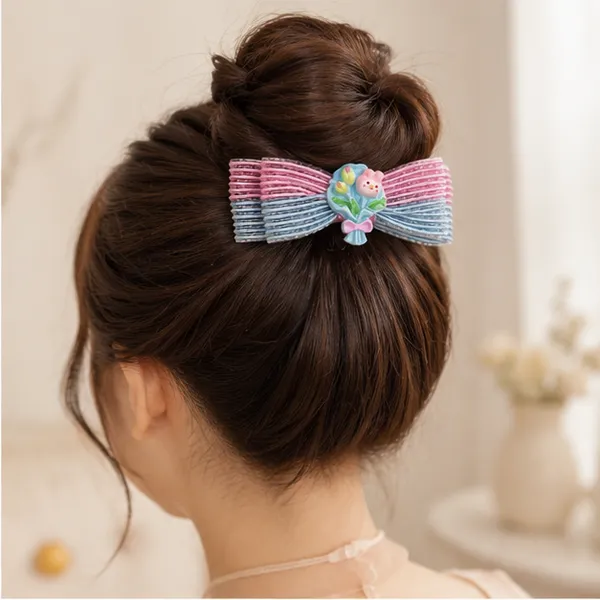Cute_Pastel_Bunny_&_Flower_Hair_Bow_Clip_for_Girls