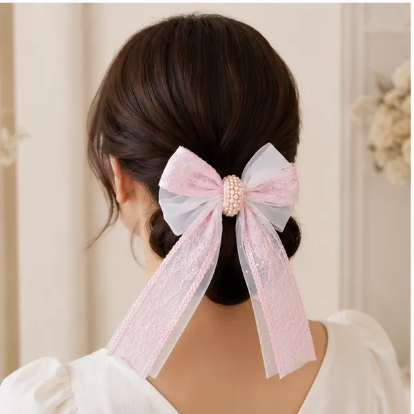 Elegant_Pink_&_White_Organza_Ribbon_Bow