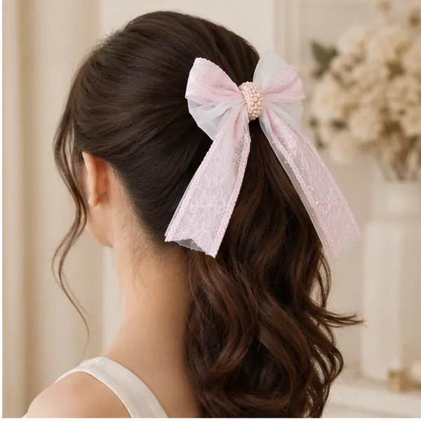 Elegant_Pink_&_White_Organza_Ribbon_Bow