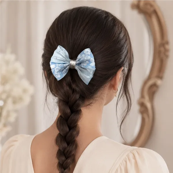Premium_Blue_Floral_Hair_Bow_Clip_for_Girls_&_Women