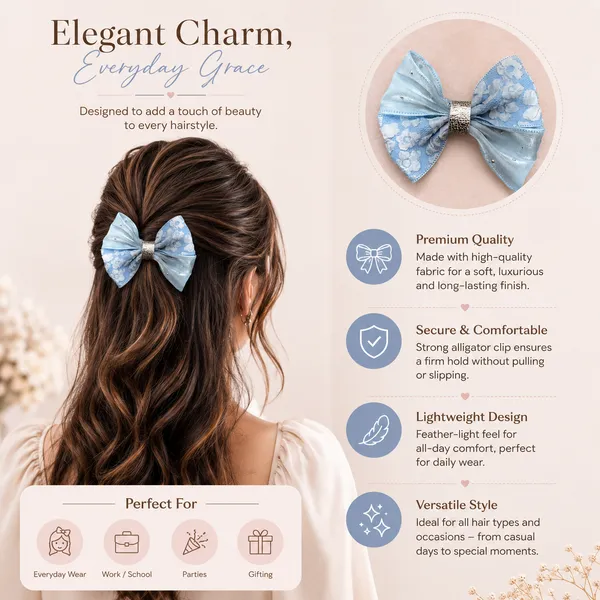 Premium_Blue_Floral_Hair_Bow_Clip_for_Girls_&_Women
