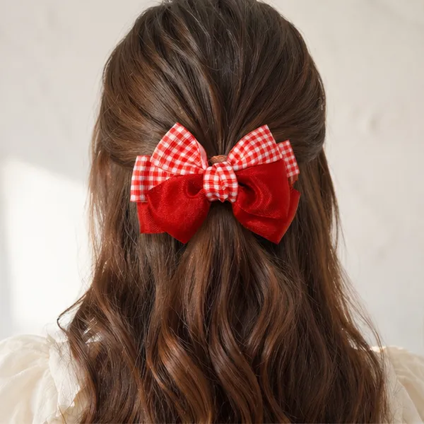 The_Crimson_Picnic_Bow_Red_&_White_Gingham_Double_Layer