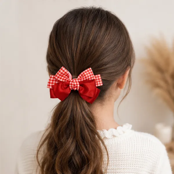 The_Crimson_Picnic_Bow_Red_&_White_Gingham_Double_Layer
