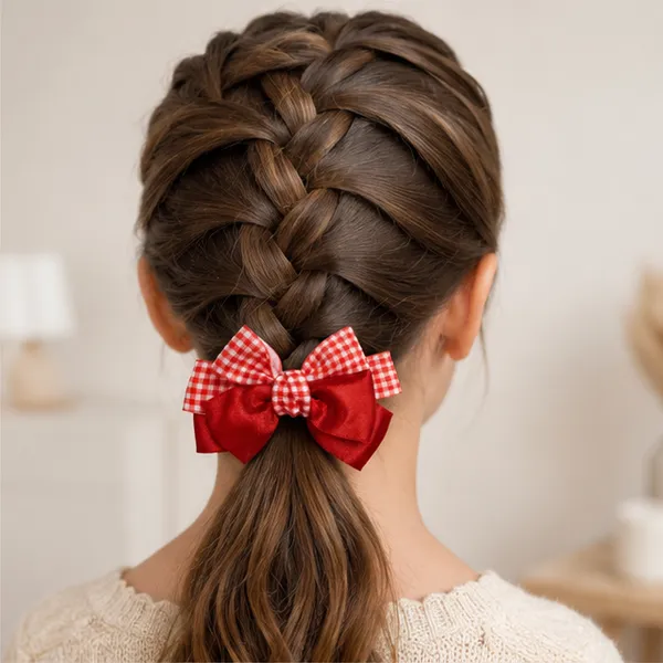 The_Crimson_Picnic_Bow_Red_&_White_Gingham_Double_Layer