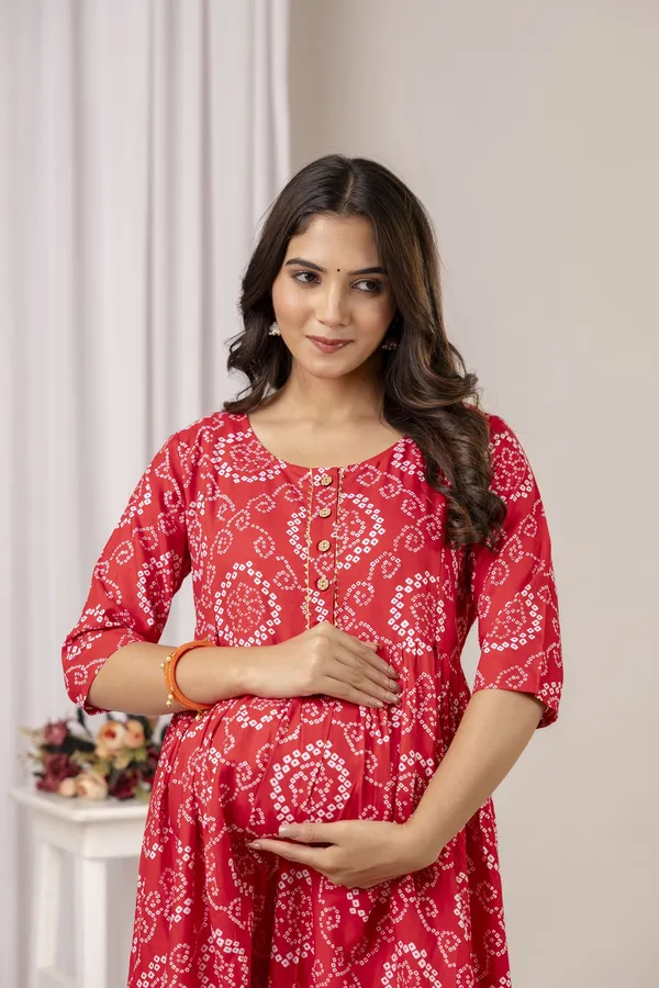Red_Pure_Cotton_Floral_Print_Regular_Dress_For_Women