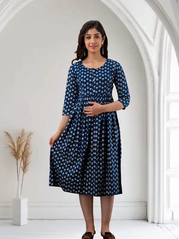 Blue_Viscose_Rayon_Regular_Dress_For_Women