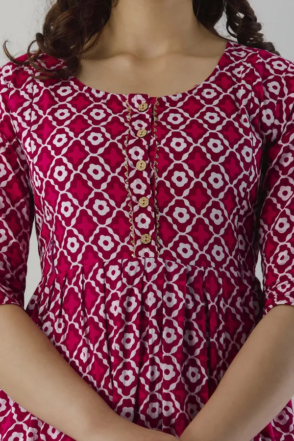Maroon_Pure_Cotton_Floral_Print_Regular_Dress_For_Women