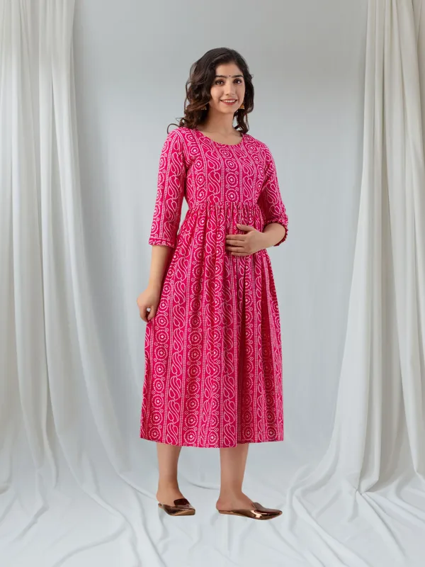 Pink_Pure_Cotton_Floral_Print_Regular_Dress_For_Women