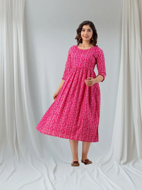 Pink_Pure_Cotton_Floral_Print_Regular_Dress_For_Women