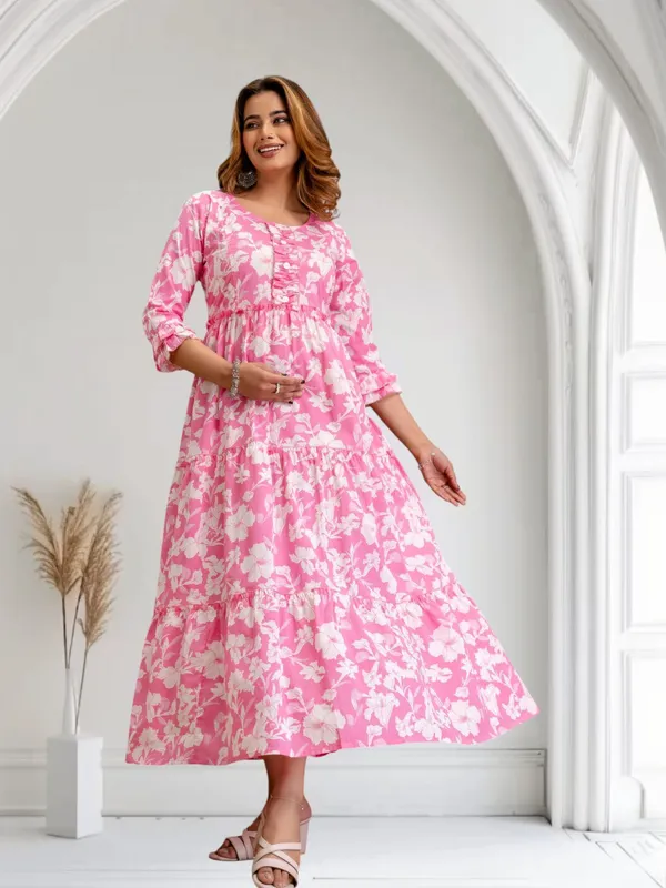 Pink_Pure_Cotton_Floral_Print_Regular_Dress_For_Women