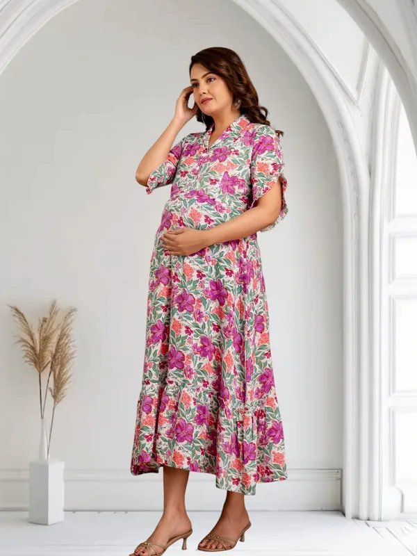 Pink_Pure_Cotton_Floral_Print_Regular_Dress_For_Women