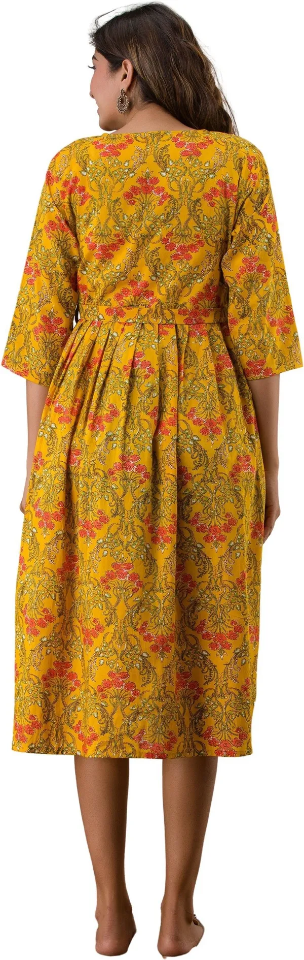 Yellow_Cotton_Blend_Printed_Regular_Kurta_For_Women