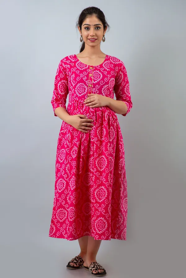 Pink_Cotton_Blend_Printed_Regular_Kurta_For_Women