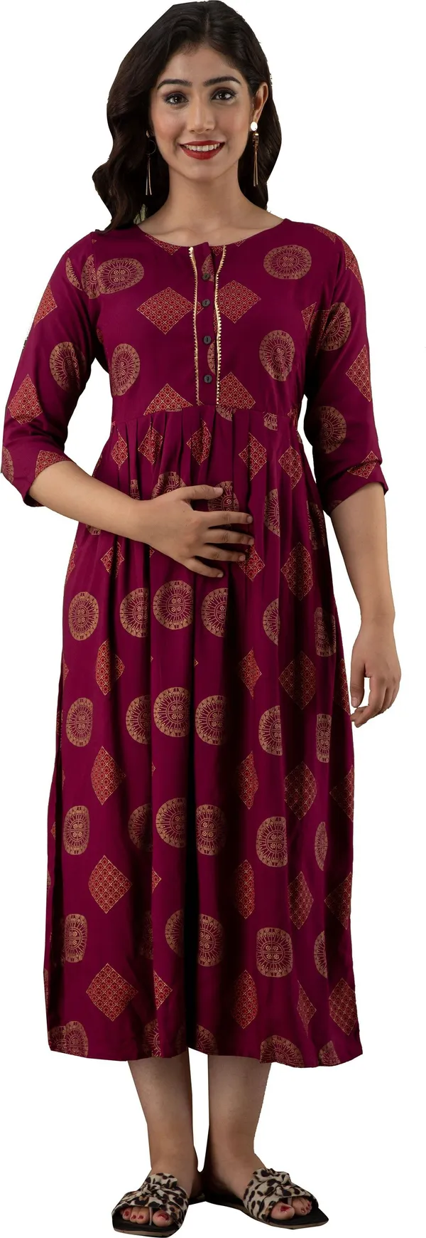 Maroon_Viscose_Rayon_Printed_Regular_Kurta_For_Women