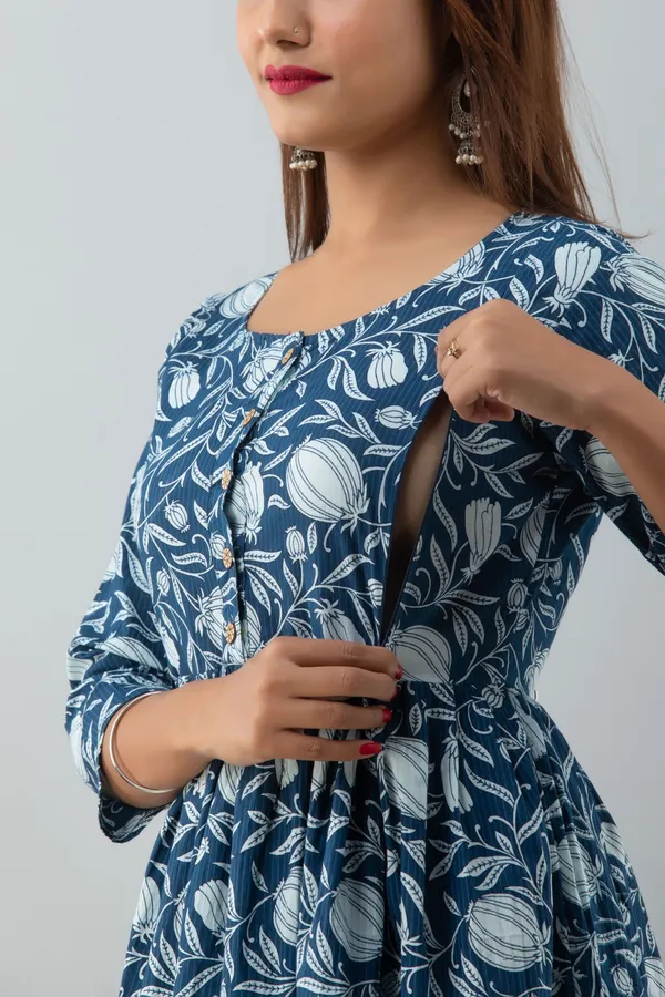 Blue_Cotton_Blend_Printed_Regular_Kurta_For_Women