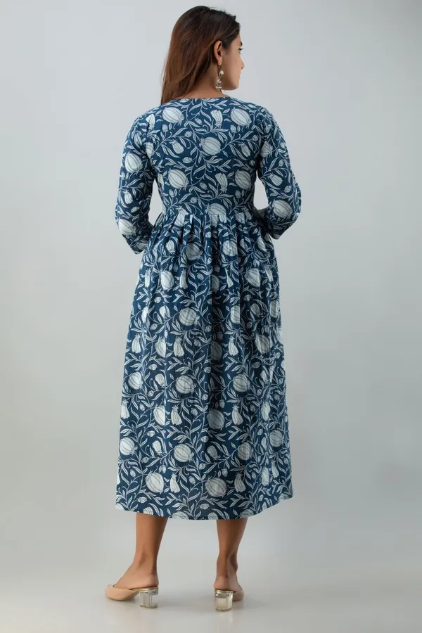 Blue_Cotton_Blend_Printed_Regular_Kurta_For_Women